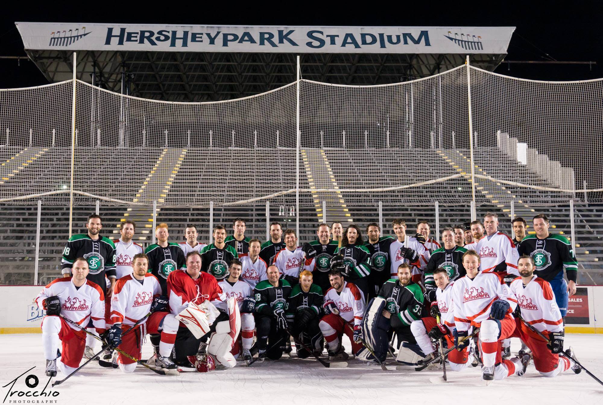 Group photo with both teams after the game